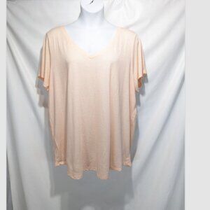 NWOT Torrid Classic Fit Signature Jersey V-Neck T-Shirt Pale Peach Plus 4X